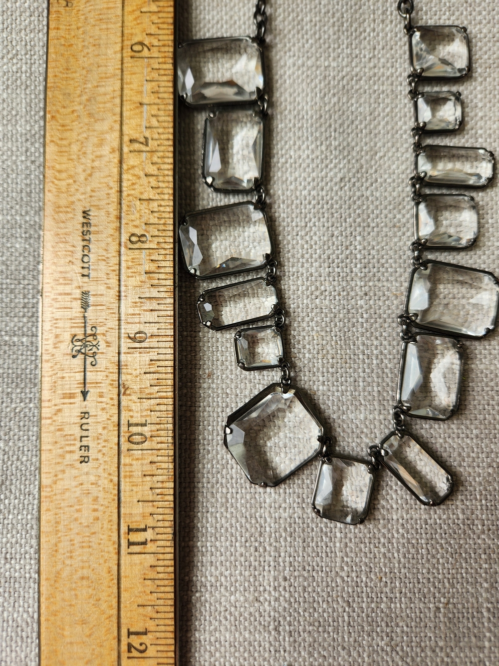 J. Crew Chunky Clear Crystal Statement Necklace in - Picture 8 of 9